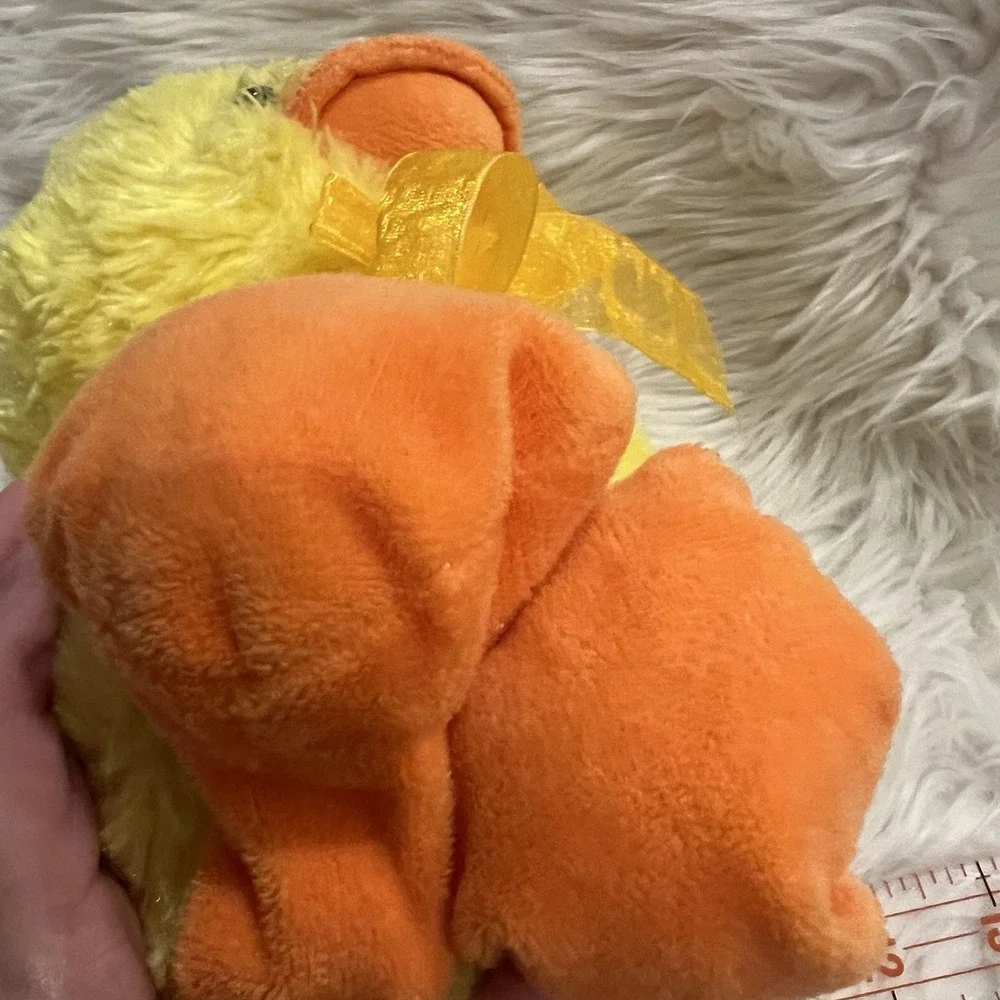 Megatoys Yellow Chick Plush‎ Stuffed Animal Orange Bow 12